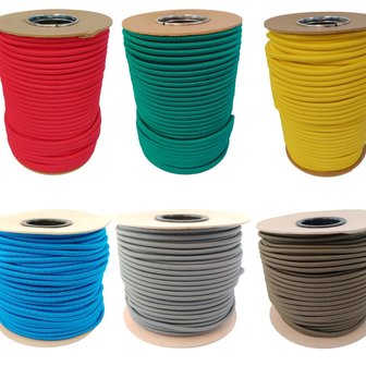 100 meter Elastisch Touw - Rood - 8mm - elastiek op rol