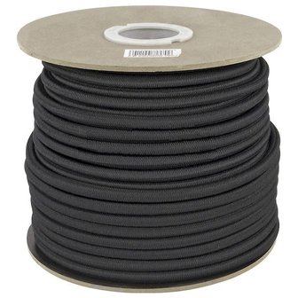 50 meter Elastisch Touw - 4 mm - ZWART - elastiek op rol