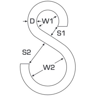 Gesloten S-haak - 48mm - Gegalvaniseerd