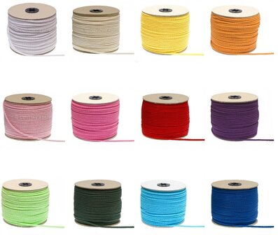 50 meter Elastisch Touw - 3mm - Fuchsia - Op rol