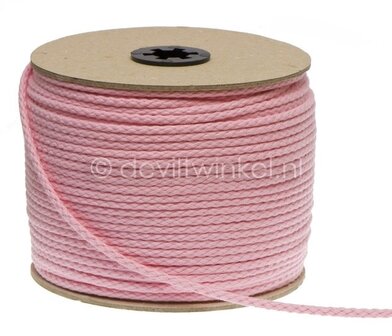 50 meter Elastisch Touw - 3mm - Roze - Op rol