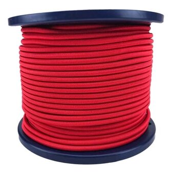100 meter Elastisch Touw - 4 mm - Rood - elastiek op rol