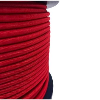 100 meter Elastisch Touw - 4 mm - Rood - elastiek op rol