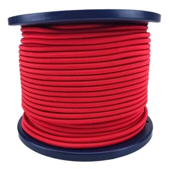 100 meter Elastisch Touw - 3 mm - Rood - elastiek op rol