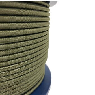 4mm Elastisch Touw - Camo groen - 100 meter op rol