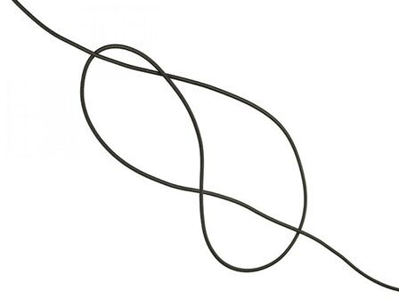Elastisch Touw &ndash; 2 mm &ndash; Zwart &ndash; 50 Meter op Rol