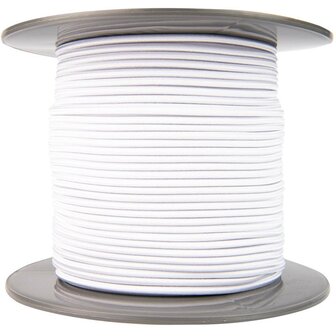 4 mm Elastisch Touw &ndash; Wit &ndash; 100 Meter op Rol