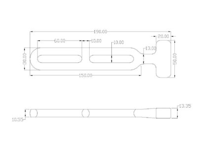 Verstelbare spanrubber 190mm  &ndash; Zwart &ndash; 2 Lussen&nbsp;