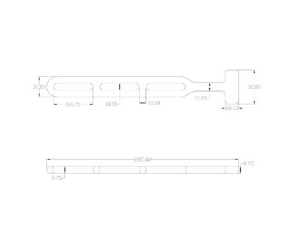 Verstelbare spanrubber 285mm &ndash; Zwart &ndash; 3 Lussen