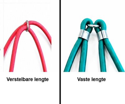 Spinhaak 6 armen - snelbinder op maat -  Kies kleur en lengte
