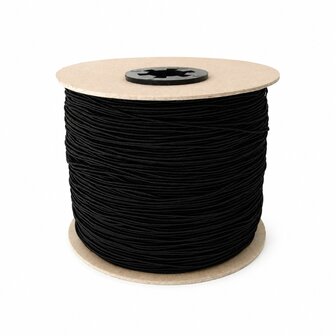 Elastisch Touw &ndash; 3 mm &ndash; Zwart &ndash; Per Meter
