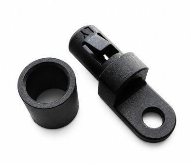 Kunststof bevestigingsoog - 6mm - Zwart - voor elastiek