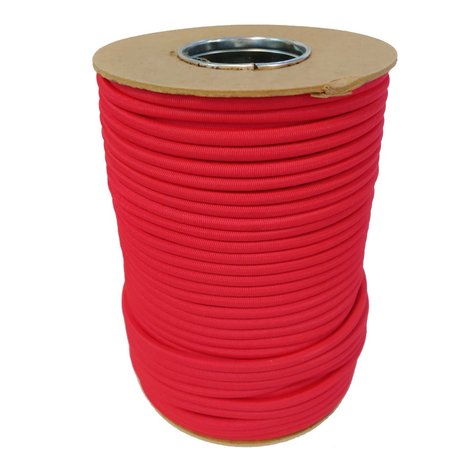 50 meter Elastisch Touw - Rood - 8mm - elastiek op rol