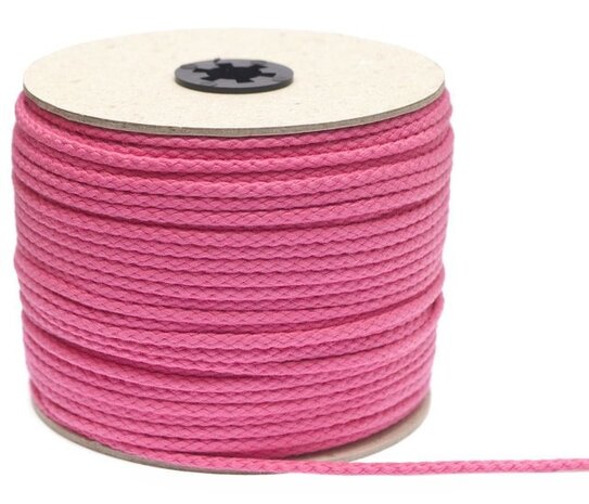 50 meter Elastisch Touw - 3mm - Fuchsia - Op rol