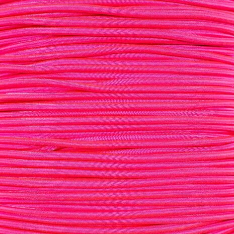 50 meter Elastisch Touw - 3mm - Neon roze - Op rol