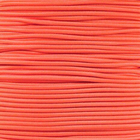 50 meter Elastisch Touw - 3mm - Neon oranje - Op rol