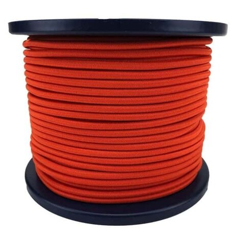 100 meter Elastisch Touw - 4 mm - Oranje - elastiek op rol