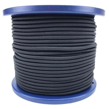 100 meter Elastisch Touw - 4 mm - Zwart - elastiek op rol