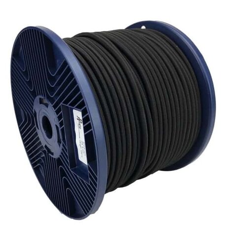 100 meter Elastisch Touw - 4 mm - Zwart - elastiek op rol