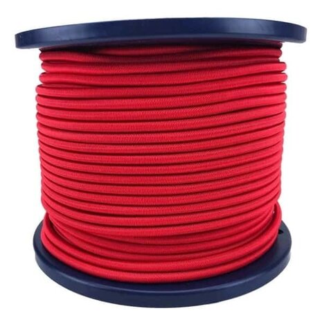 100 meter Elastisch Touw - 3 mm - Rood - elastiek op rol
