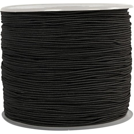 Elastisch Touw – 2 mm – Zwart – 50 Meter op Rol