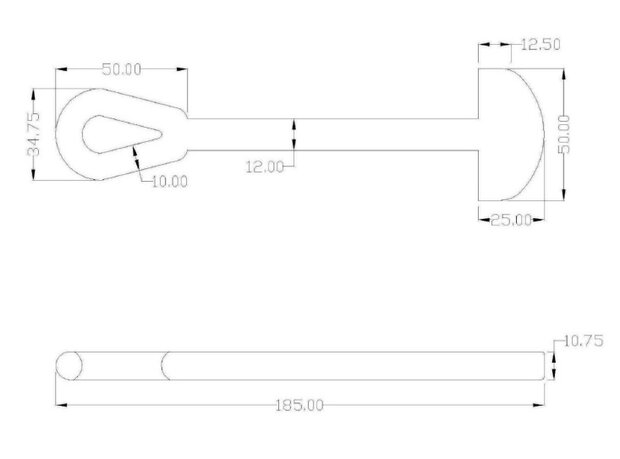 Fjong spanrubber zwart 185mm - EPDM - 1 Lus