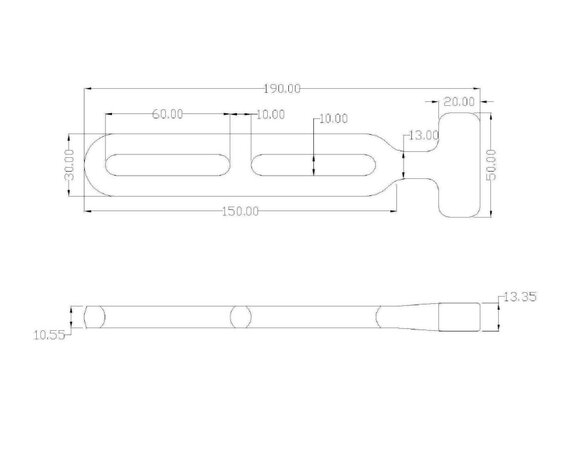 Verstelbare spanrubber 190mm  &ndash; Zwart &ndash; 2 Lussen&nbsp;