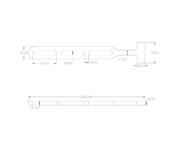Verstelbare spanrubber 285mm &ndash; Zwart &ndash; 3 Lussen