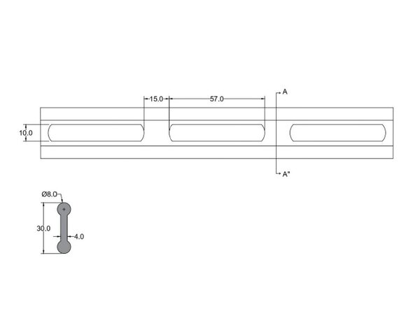 Ladder spanrubber EPDM - per meter - zwart - 30mm breed