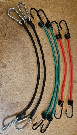 Snelbinder op maat  - metalen uiteinde met oog