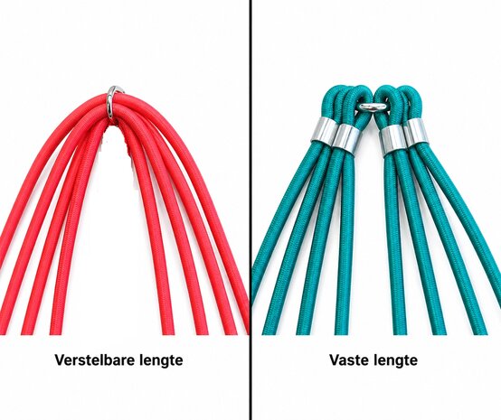 Spinhaak 8 armen - snelbinder op maat -  Kies kleur en lengte