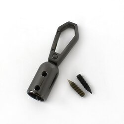 Metalen haak voor 8mm Elastiek - Gun metal