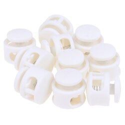 Bevestigingsclip met veer - Dubbel gat - 12mm rond - Wit