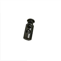 Bevestigingsclip met veer - Dubbel gat - 2x 4mm - Zwart